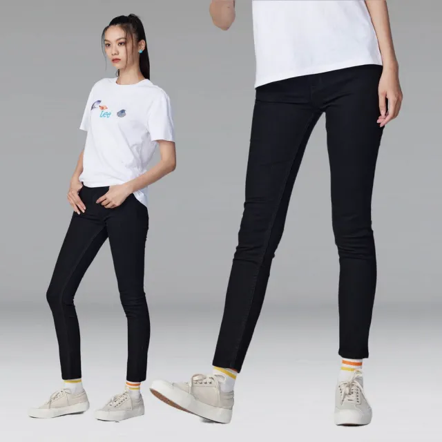 【Lee】出清品-女裝 牛仔褲 / 433 高腰修身窄管 黑色洗水(LL220331ATQ)