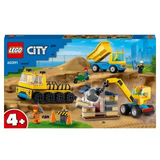 【LEGO 樂高】60391 City城市系列 工程卡車和拆除起重機(汽車 積木 模型 交通工具)