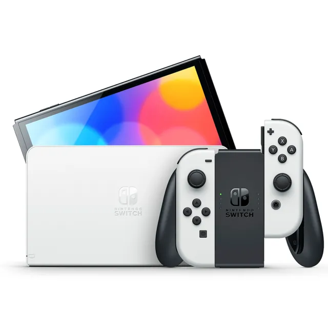 【Nintendo 任天堂】Switch OLED白色主機+《王國之淚》附《9H鋼化貼》
