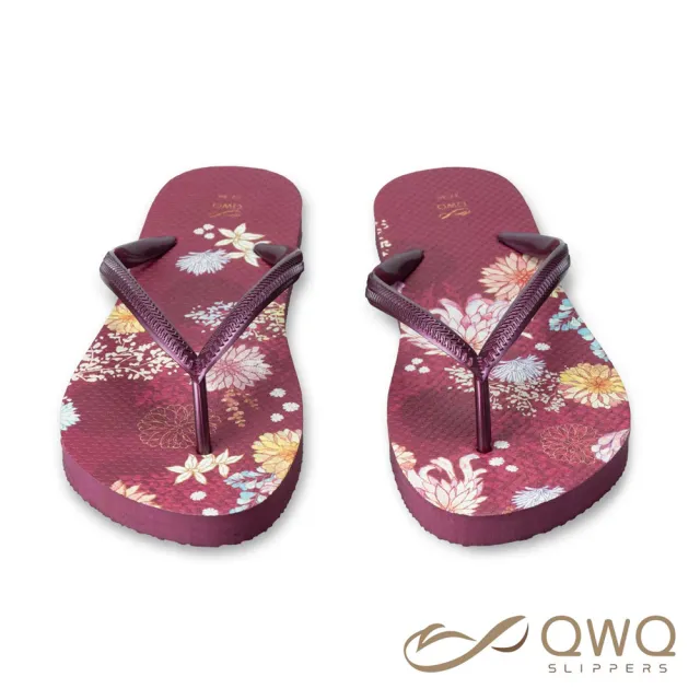 【QWQ】女款 夾腳拖 露台上的波麗 緋紅色 防滑防水 室外拖鞋 人字拖 雨鞋 MIT(AIPL)