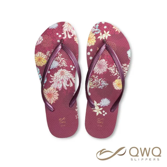 【QWQ】女款 夾腳拖 露台上的波麗 緋紅色 防滑防水 室外拖鞋 人字拖 雨鞋 MIT(AIPL)