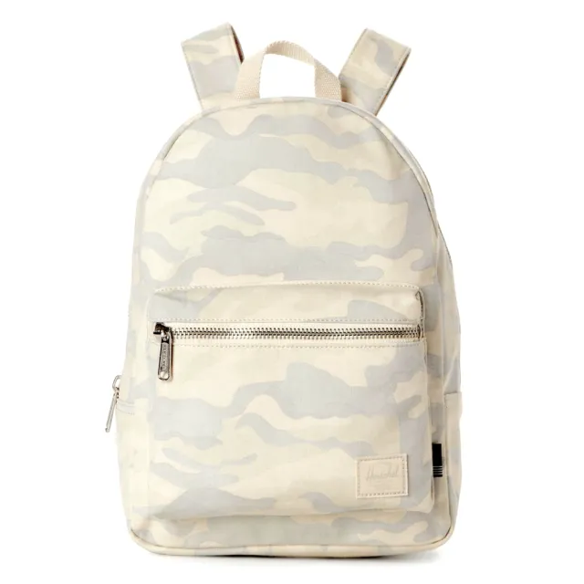 【Herschel】雙11 Grove XS 中型 高階 水洗 重磅 棉帆布 米黃 迷彩 金屬拉鍊 女生 背包  女包  