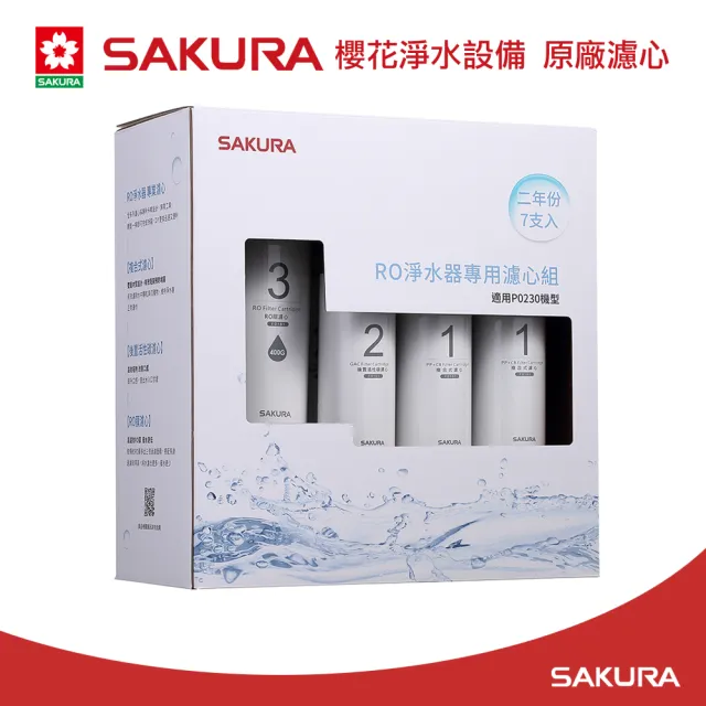 【SAKURA 櫻花】原廠濾心F0193RO淨水器專用濾心組(二年份7支入)