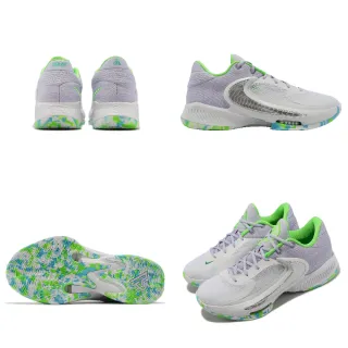 【NIKE 耐吉】Nike 籃球鞋 Zoom Freak 4 EP 芋頭紫 螢光綠 男鞋 字母哥 希臘怪物(DJ6148-101)