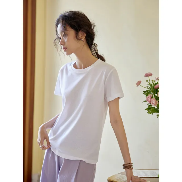 【設計所在】獨家高端限量系列 日本二醋酸桑蠶絲T恤上衣 S230170(5色 S-XL可選)