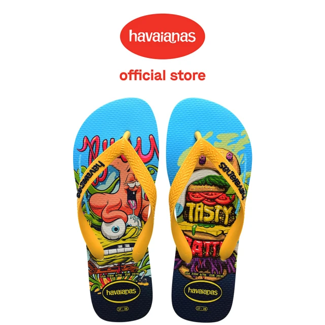 havaianas 哈瓦仕 拖鞋 男鞋 女鞋 夾腳拖 海綿寶寶 派大星 Top Spongebob 藍黃 4148298-0001U(哈瓦士)