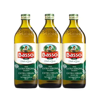 【BASSO 巴碩】初榨特級橄欖油1000ml x 3入_cp(第一道特級初榨冷壓)