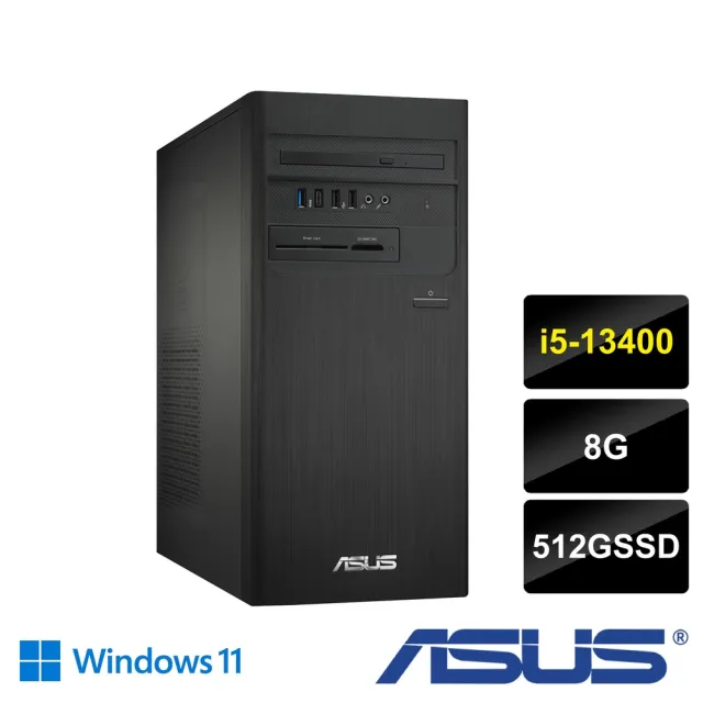 【ASUS 華碩】13代I5六核心桌上型電腦(H-S500TE/i5-13400/8G/512G SSD/W11/三年保)