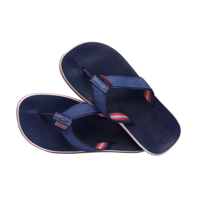 【havaianas 哈瓦仕】拖鞋 男鞋 夾腳拖 寬帶 皮革鞋帶 Urban Fusion II 藍 4147292-0555M(哈瓦士)