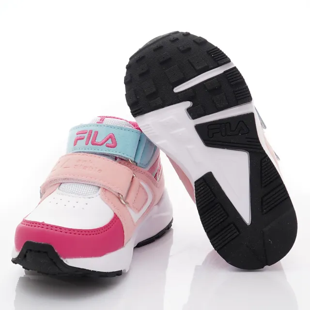 【童鞋520】FILA童鞋-預防矯正機能運動款2色任選(2-J432X-123/155-藍白紅/桃藍粉-19-24cm)