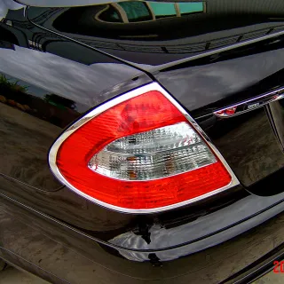 【IDFR】Benz 賓士 E W211 2002~2009 鍍鉻銀 車燈框 後燈框 飾貼(燈框 燈眉 鍍鉻改裝)