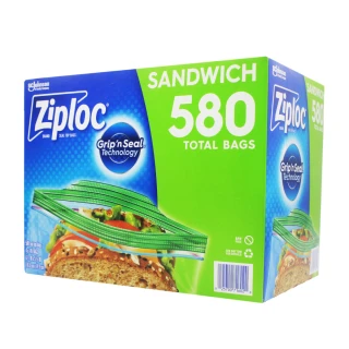 【Ziploc 密保諾】可封式三明治保鮮袋(145入*4盒)