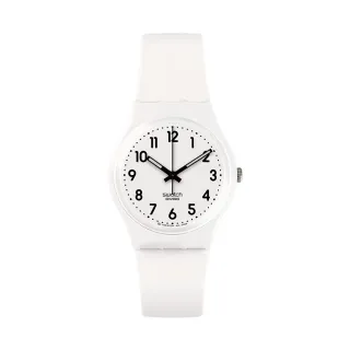 【SWATCH】Gent 原創系列手錶 JUST WHITE SOFT 男錶 女錶 手錶 瑞士錶 錶(34mm)