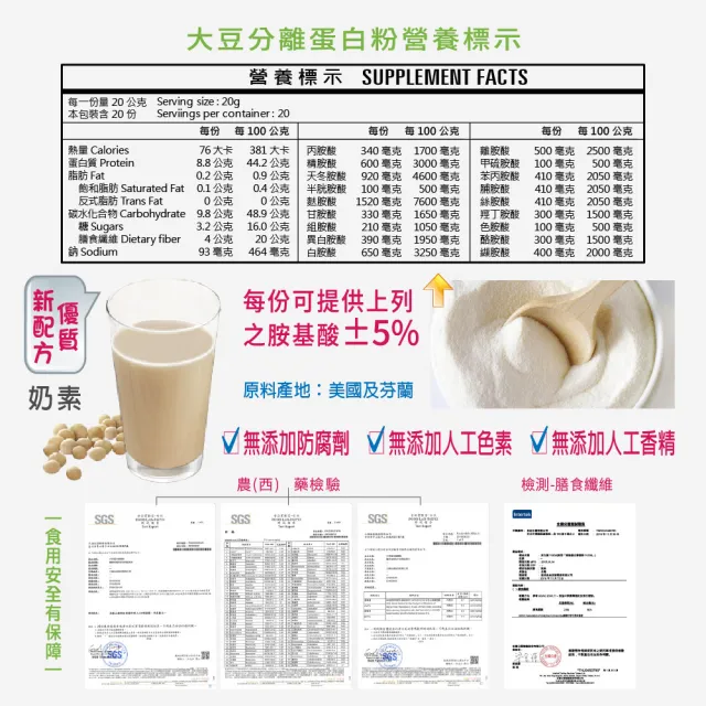 【BioOne 碧而優】大豆分離蛋白營養粉(400g/罐)