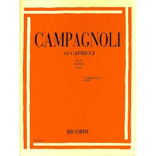 【Kaiyi Music 凱翊音樂】坎潘紐里：41首中提琴隨想曲 作品22 Campagnoli：41 Caprices Op.22 Viola Method