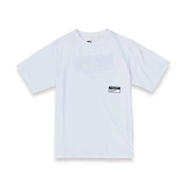 【5th STREET】男裝 短袖 短t 上衣 t恤 TEE 機械 LOGO 印花 白色(5A7007)