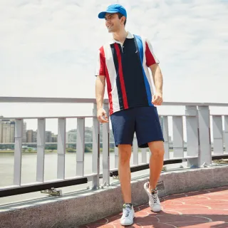 【NAUTICA】男裝 涼感透氣休閒短褲(深藍)