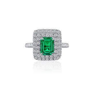 【CTJ】女王節!天然祖母綠 1克拉  天然鑽石 鑽石戒指(天然哥倫比亞祖母綠鑽石戒指)