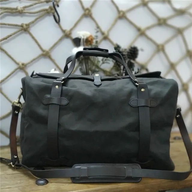 【巴黎精品】側背包帆布肩背包(美式單肩手提防潑男包包3色v1ac5)