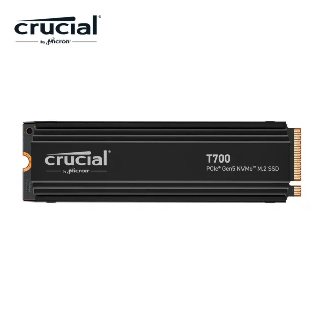 【Crucial 美光】T700 2TB M.2 2280 PCIe 5.0 ssd固態硬碟 (CT2000T700SSD5) 讀 12400M/寫 11800M *含散熱