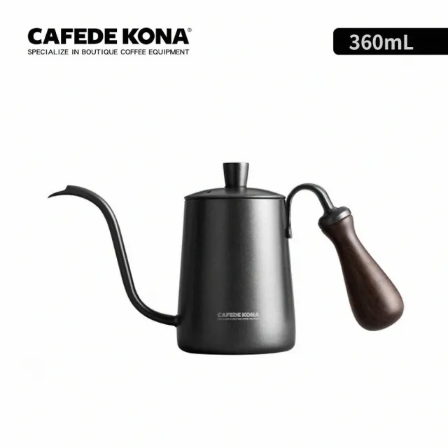 【CAFEDE KONA】鶴嘴檀木柄手沖壺-360ml(304不鏽鋼材質)