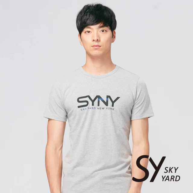 SKY YARD 網路獨賣款-修身文字印花刷毛連帽外套(深藍