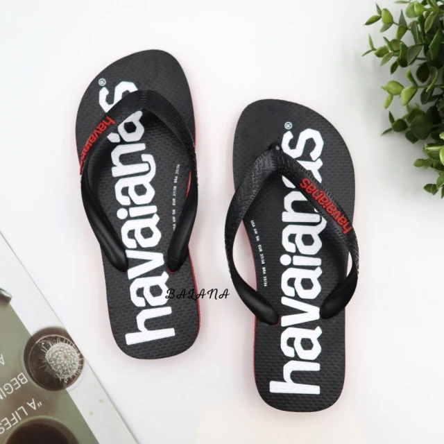 havaianas 哈瓦仕 LOGOMANIA 黑紅色(拖鞋 男鞋 夾腳拖 素色 巴西)