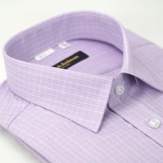 【金安德森】紫色格紋窄版短袖襯衫