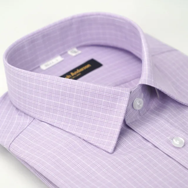【金安德森】紫色格紋窄版短袖襯衫