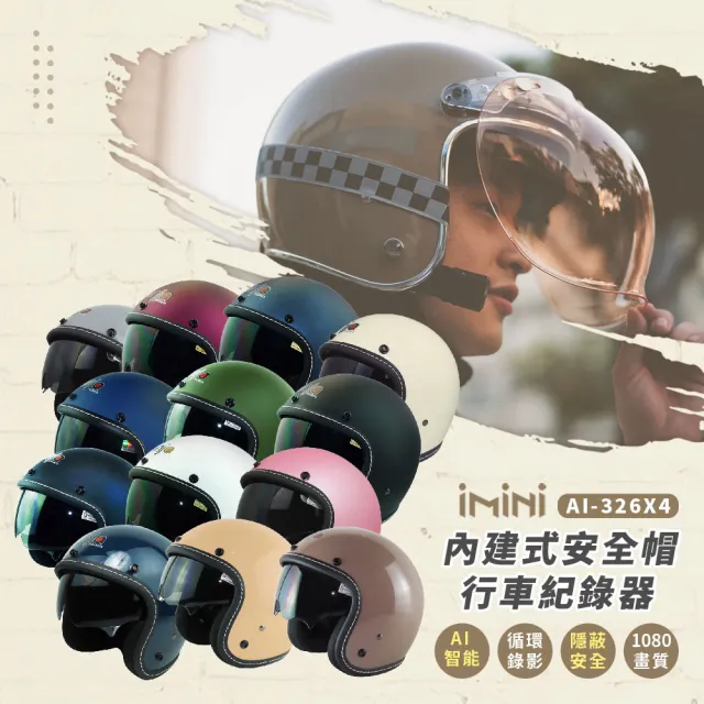 【iMini】iMiniDV X4 車線 墨鏡 安全帽 行車記錄器(3/4罩式 機車用 攝影機 夜拍 高畫質)