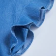 【5th STREET】女裝小荷葉造型短袖上衣-中古藍