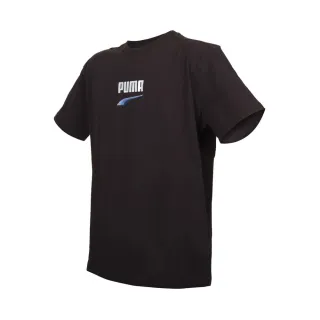 【PUMA】DOWNTOWN LOGO 男流行系列短袖T恤-歐規 休閒 慢跑 上衣 黑白藍(53824851)