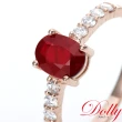 【DOLLY】1克拉 18K金GRS無燒緬甸紅寶石鑽石戒指(009)