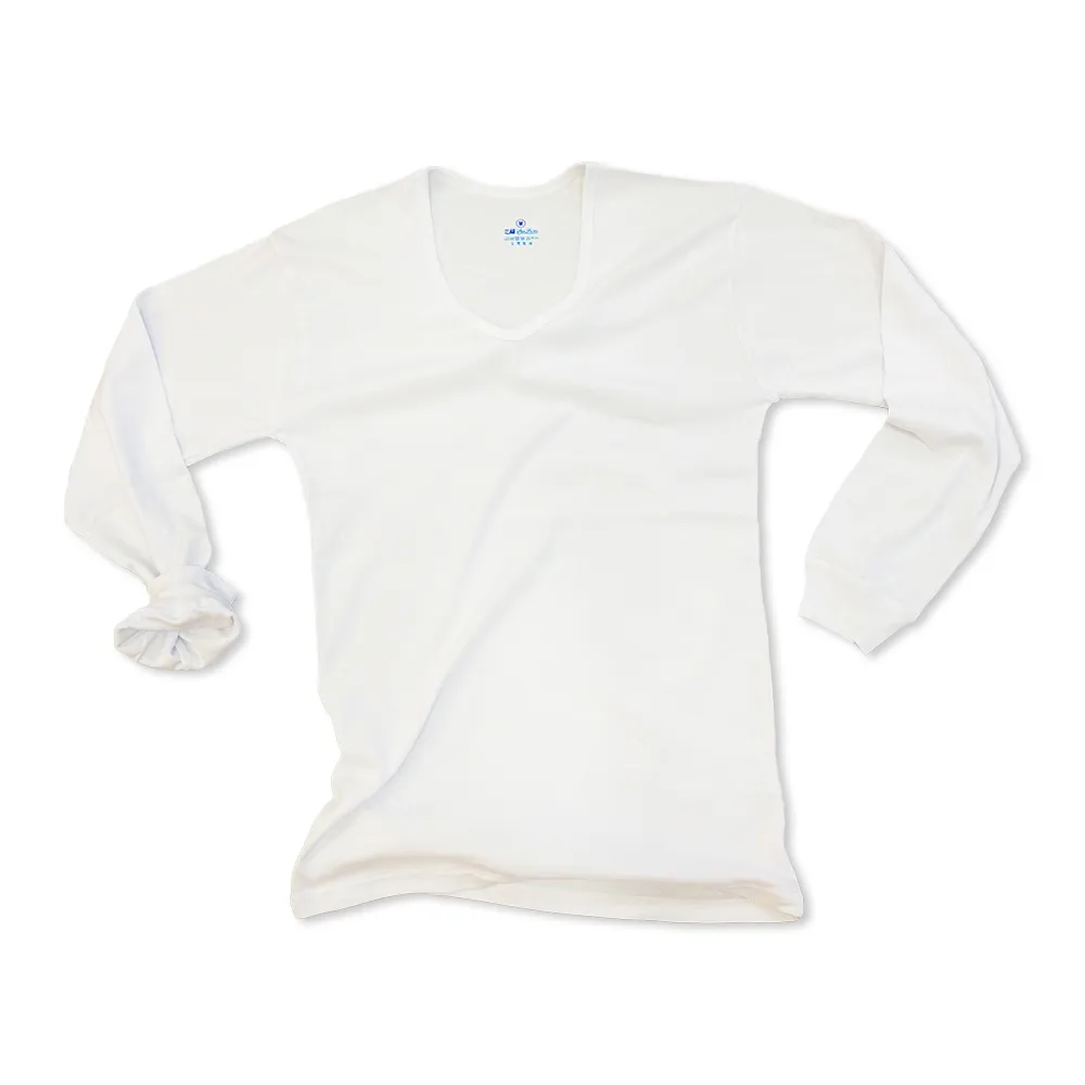 【Oluna 歐露娜】三福大人薄款長袖 內衣衛生衣 XL/XXL號(羅紋棉 單面棉 薄長袖 圓領 V領 居家服)