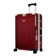 【FILA】29吋都會時尚碳纖維飾紋系列鋁框行李箱(殷紅金)