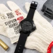 【Tommy Hilfiger】大刻度 運動風 休閒都會 礦石強化玻璃 日期 尼龍皮革手錶 黑色 46mm(1791993)