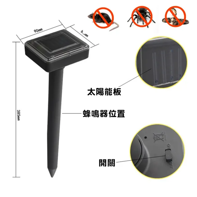 【Innatures】太陽能驅鼠器 4入(戶外驅鼠器 超聲波動物驅趕器 超聲波驅趕器)