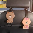 【LINE FRIENDS】熊大兔兔莎莉造型車用椅背掛鉤(免拆頭枕 汽車收納)