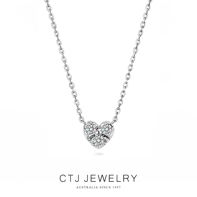 【CTJ】純銀 3分 愛心 鑽石項鍊