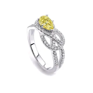 【CTJ】年中慶典!50分 Fancy Yellow 18K金 無限 黃鑽 天然鑽 鑽石戒指(天然珠寶 限時優惠)