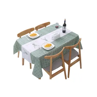 【品屋】簡約防水桌布(桌布 北歐風桌布 PEVA 茶几桌布 茶几布 餐桌布藝 小清新長正方形花邊桌布 137180)