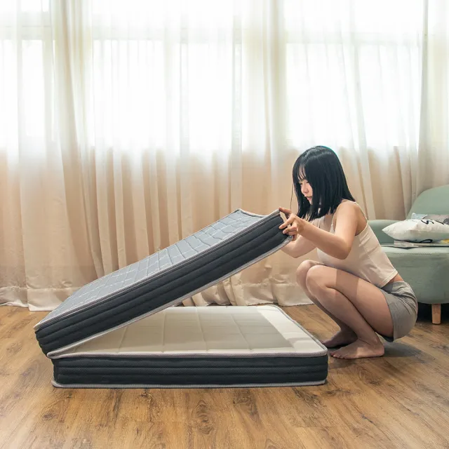 【obis】One Cool冰峰涼感天絲獨立筒折疊床墊(單人加大3.5×6.2尺折折獨立筒床墊)