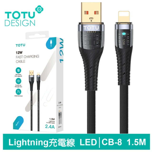 TOTU 拓途 USB-A TO Lightning 1.5M 快充/充電傳輸線 CB-8系列(iPhone充電線)