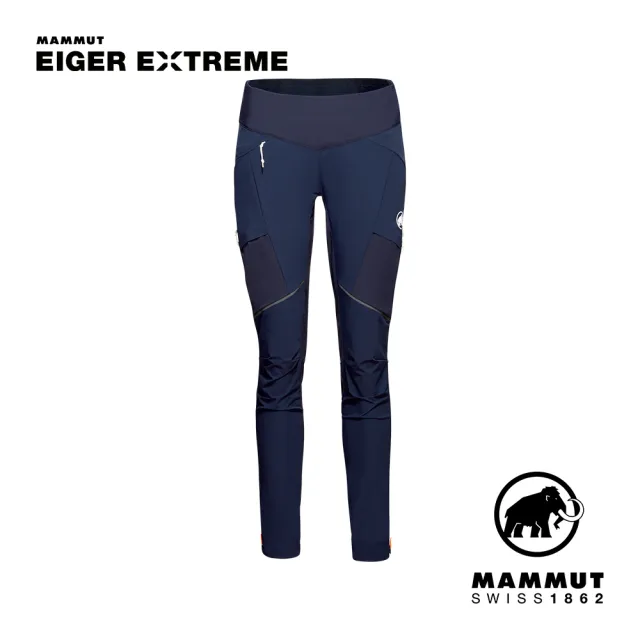 【Mammut 長毛象官方直營】Eiger Speed SO Hybrid Pants W 極限艾格防風軟殼長褲 夜藍 女款 #1021-01160