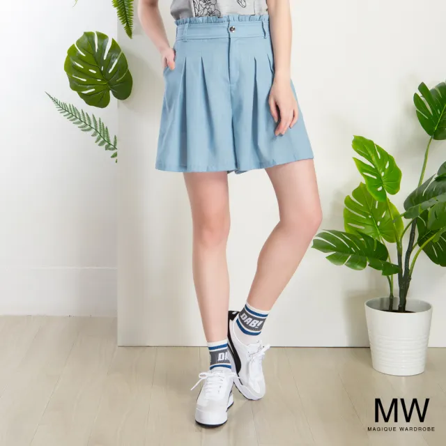 【MAGIQUE WARDROBE】打褶修身短褲(2色)