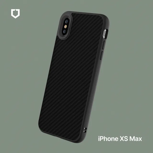 【RHINOSHIELD 犀牛盾】iPhone X/XS/XR/XS Max SolidSuit 碳纖維紋路防摔背蓋手機殼(獨家耐衝擊材料)