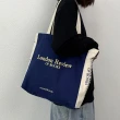 【Mega】韓風文藝字母帆布單肩包 A4手提包(學生手提袋 帆布包 購物袋 休閒包)