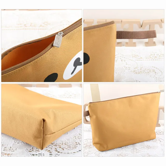 【德德小品集】拉拉熊 收納袋 鉛筆袋 手拿包(韓版大拉鏈簡約大容量筆袋鉛筆盒化妝包)