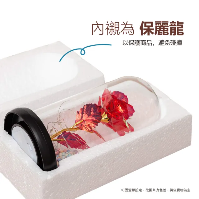 【VENCEDOR】玻璃罩玫瑰花 擺飾(玫瑰花束 情人節花束 畢業禮物 生日花束-2入)