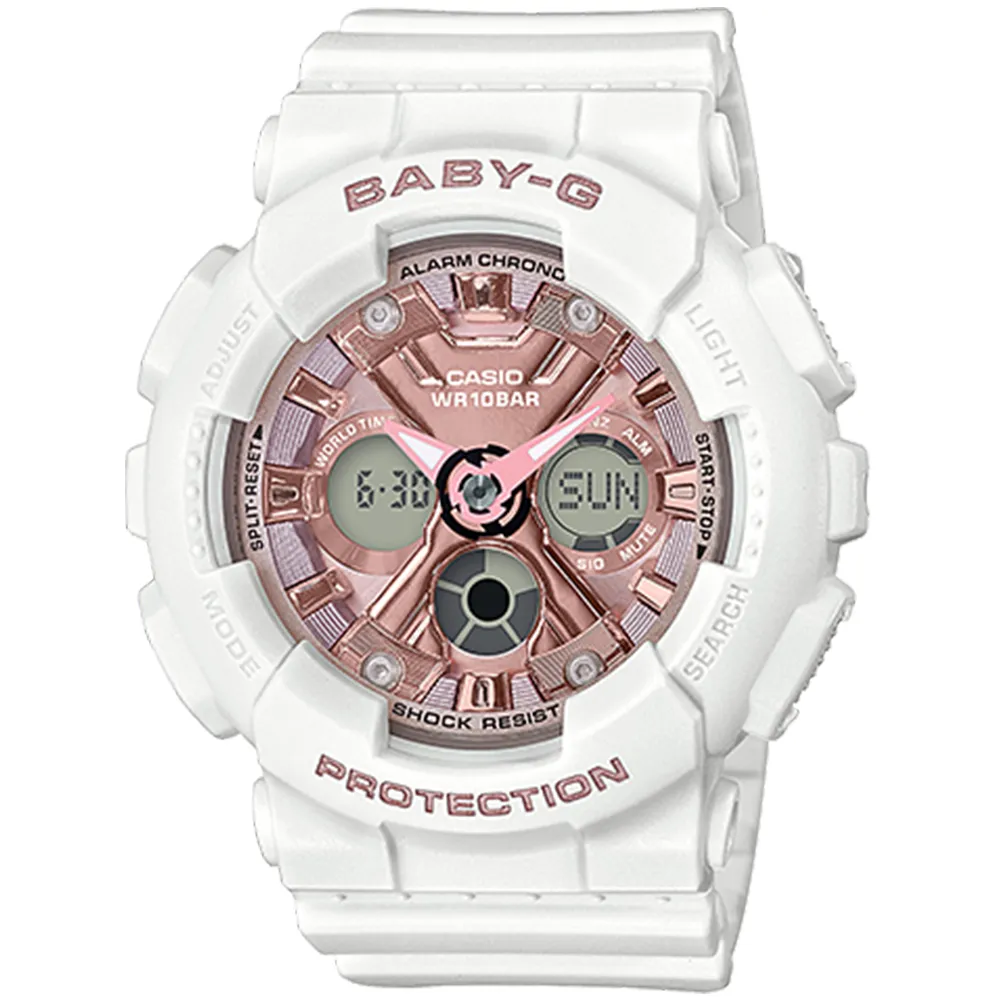 【CASIO 卡西歐】BABY-G 時尚雙顯腕錶 禮物 開學(BA-130-7A1)